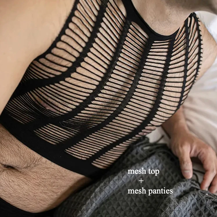Guy Suit Mesh Top and Net Panties Set for Men's Bodysuits Sexy Underwear Male Nightwear Fetish Lingerie ropa interior sexy
Guy Suit Mesh Top and Net Panties Set for Men's Bodysuits Sexy Underwear Male Nightwear Fetish Lingerie ropa interior sexy
