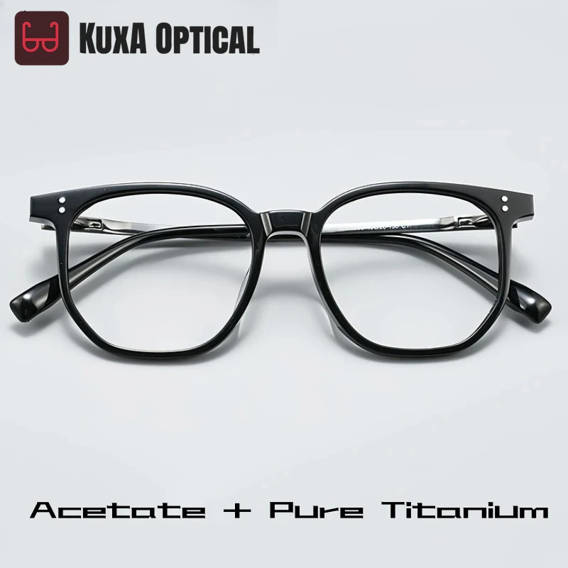 KUXA Роскошные мужские и женские очки из ацетата и чистого титана, оправа для очков в стиле ретро, многоугольные модные оптические очки по рецепту
KUXA Роскошные мужские и женские очки из ацетата и чистого титана, оправа для очков в стиле ретро, многоугольные модные оптические очки по рецепту