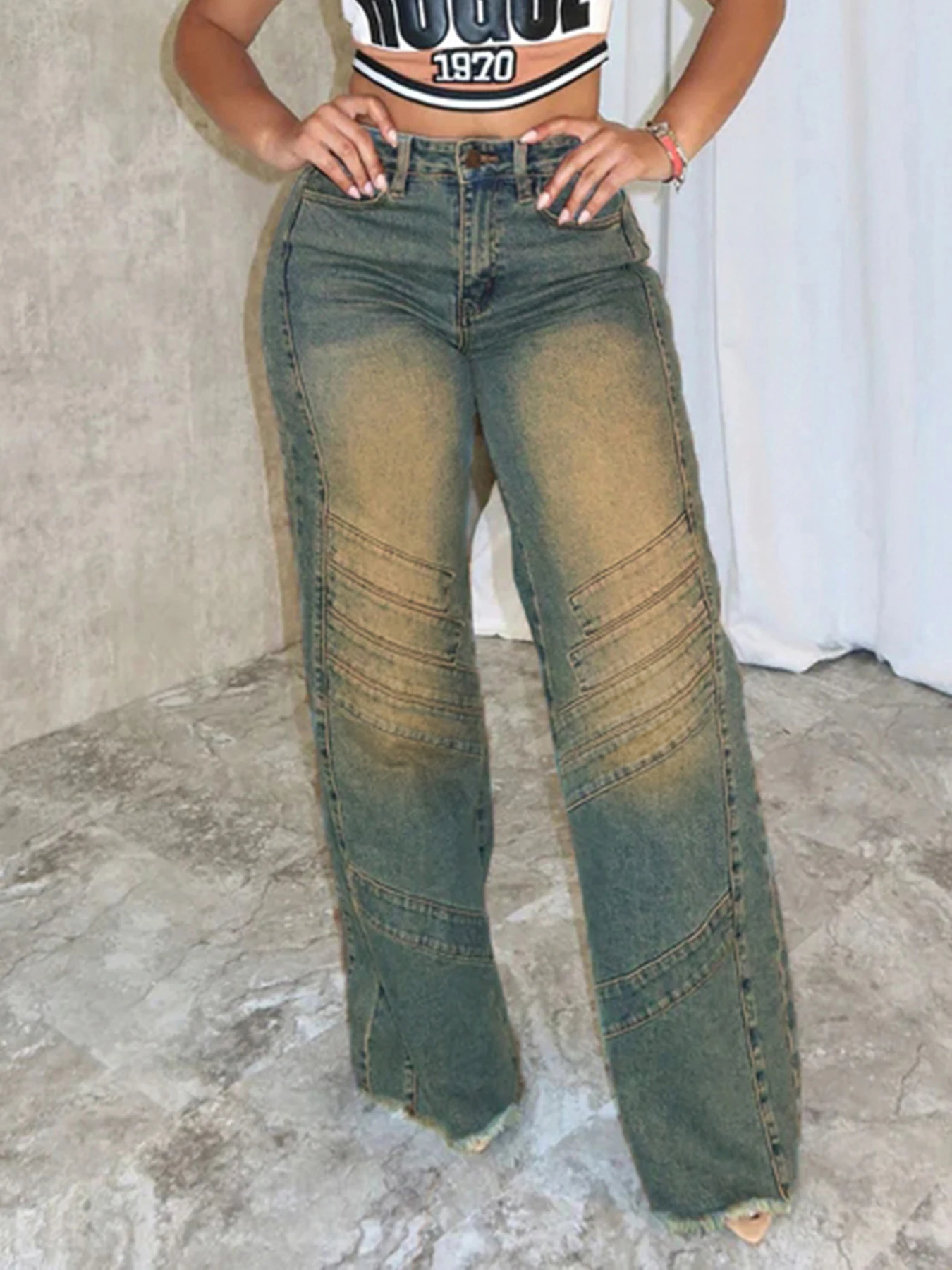 Weekeep Distressed Stitching Denim Pants Harajuku Low Rise Tie Dye Baggy Jeans for Women y2k Aesthetic Women's Jeans Grunge 90s
Weekeep Distressed Stitching Denim Pants Harajuku Low Rise Tie Dye Baggy Jeans for Women y2k Aesthetic Women's Jeans Grunge 90s