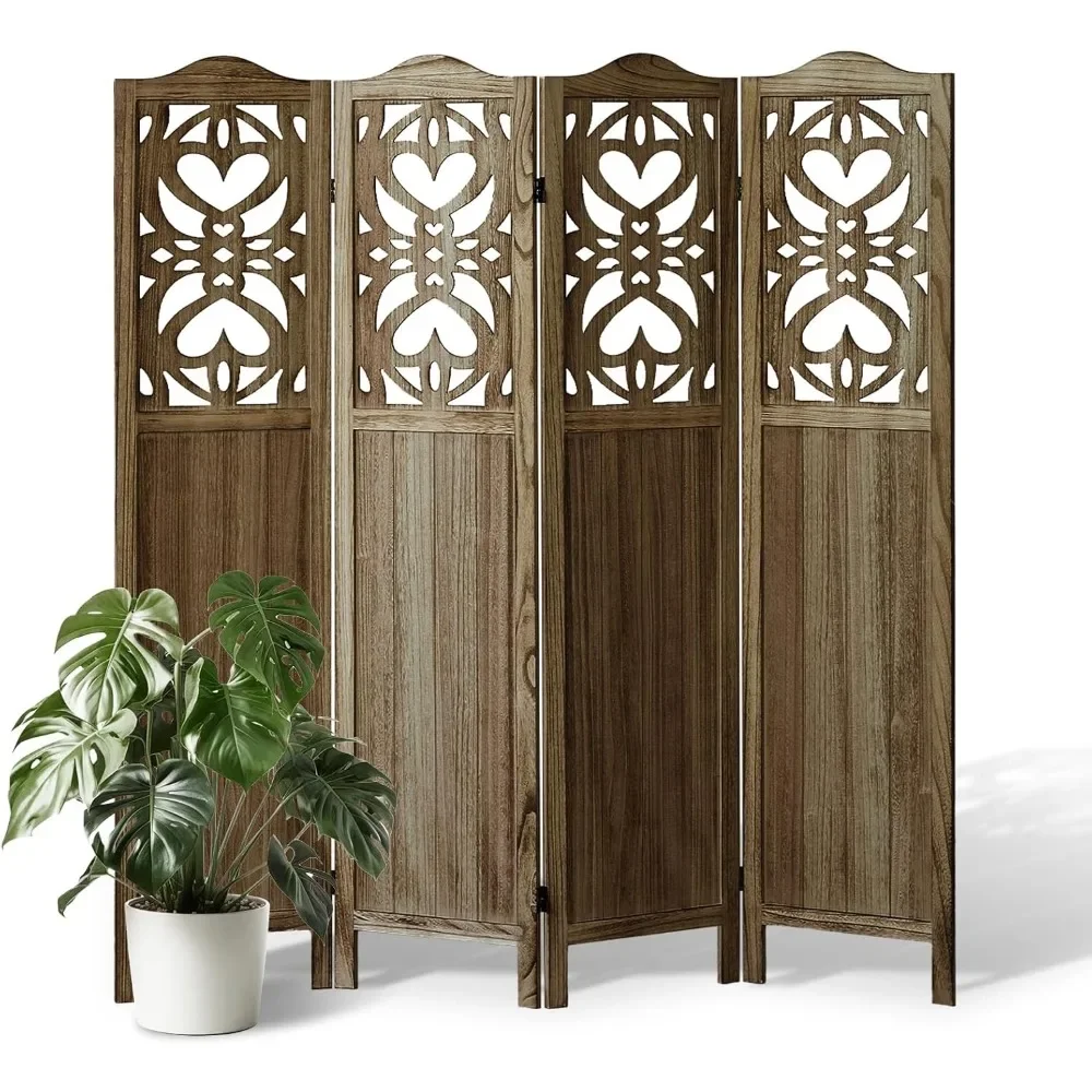 "4-Panel Wood Carved Room Divider - Folding Privacy Screen w/ Double Hinges, Portable Partition No Assembly"
"4-Panel Wood Carved Room Divider - Folding Privacy Screen w/ Double Hinges, Portable Partition No Assembly"