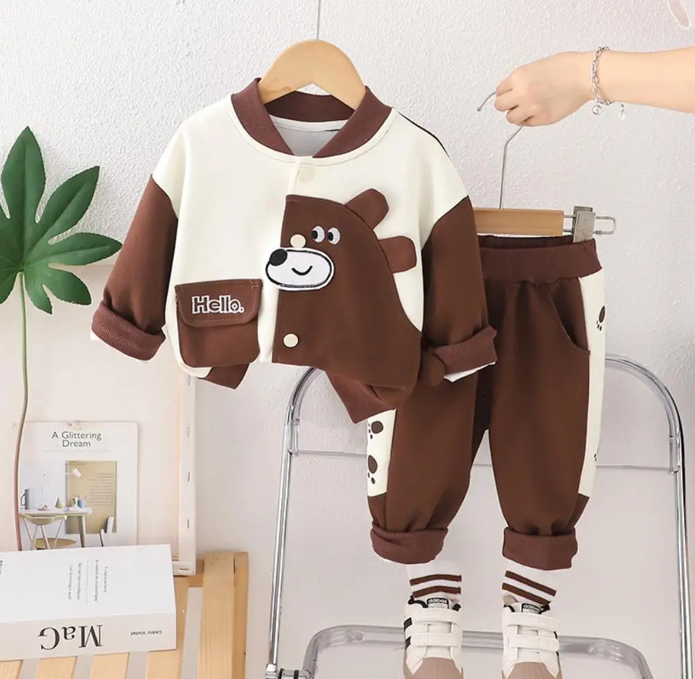 Children Baby Clothing Suits Spring Autumn Cartoon Cute Bear Single-breasted Jacket And Pants Boys Tracksuit Kids Two Piece Sets
Children Baby Clothing Suits Spring Autumn Cartoon Cute Bear Single-breasted Jacket And Pants Boys Tracksuit Kids Two Piece Sets