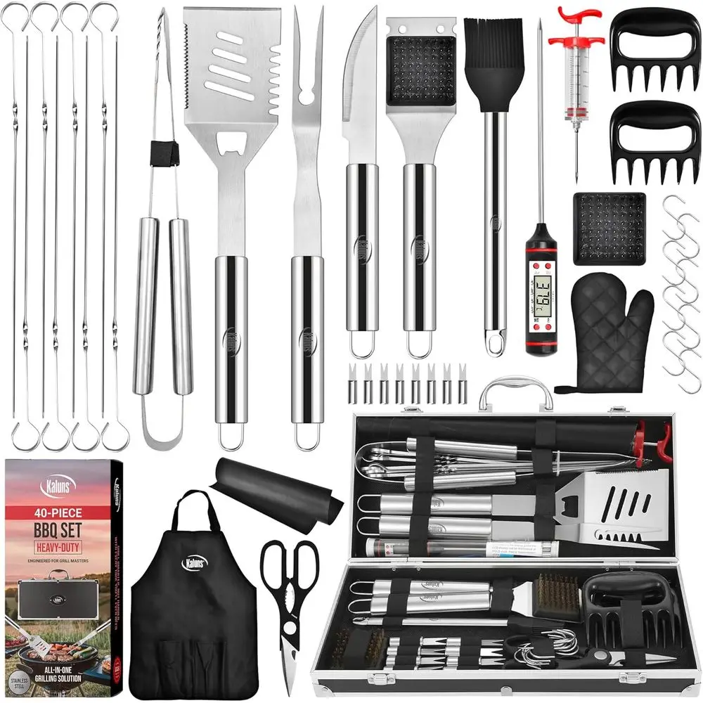 40-Piece Heavy Duty Stainless Steel BBQ Grill Accessories Set - Perfect Father's Day Gift for Outdoor Grilling Enthusiasts
40-Piece Heavy Duty Stainless Steel BBQ Grill Accessories Set - Perfect Father's Day Gift for Outdoor Grilling Enthusiasts