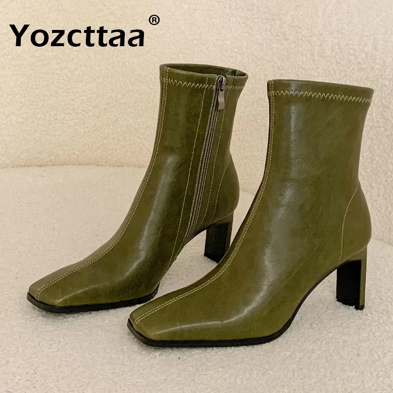 Женские ботильоны Yozcttaa, ботинки из натуральной кожи на высоком блочном каблуке, зимние модные офисные Ботинки, размеры 34-40, 2025
Женские ботильоны Yozcttaa, ботинки из натуральной кожи на высоком блочном каблуке, зимние модные офисные Ботинки, размеры 34-40, 2025