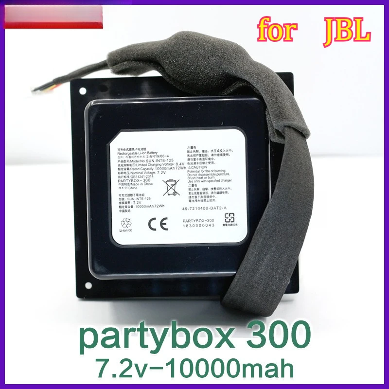 10000mAh 7.2V Suitable for JBL Partybox300 Speaker Battery SUN-INTE-125 Square Dance Party Speaker Long Battery Life
10000mAh 7.2V Suitable for JBL Partybox300 Speaker Battery SUN-INTE-125 Square Dance Party Speaker Long Battery Life