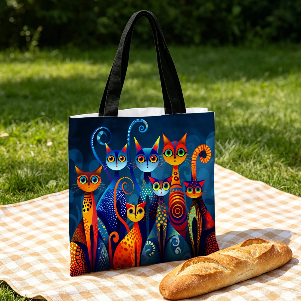 Colorful Tote Bag Blue Abstract Cat Pattern Shoulder Bags And Cosmetic Bag Combination Fashionable Everyday Use Storage Pouch
Colorful Tote Bag Blue Abstract Cat Pattern Shoulder Bags And Cosmetic Bag Combination Fashionable Everyday Use Storage Pouch