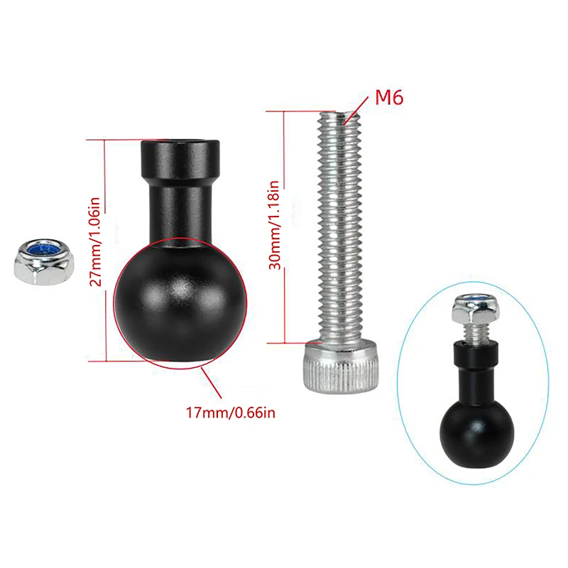 ⭐ 17mm Ball Head To M6 Screw Bracket Connector Motorcycle Sport Camera Mount Connector Motorcycle For Camera
⭐ 17mm Ball Head To M6 Screw Bracket Connector Motorcycle Sport Camera Mount Connector Motorcycle For Camera