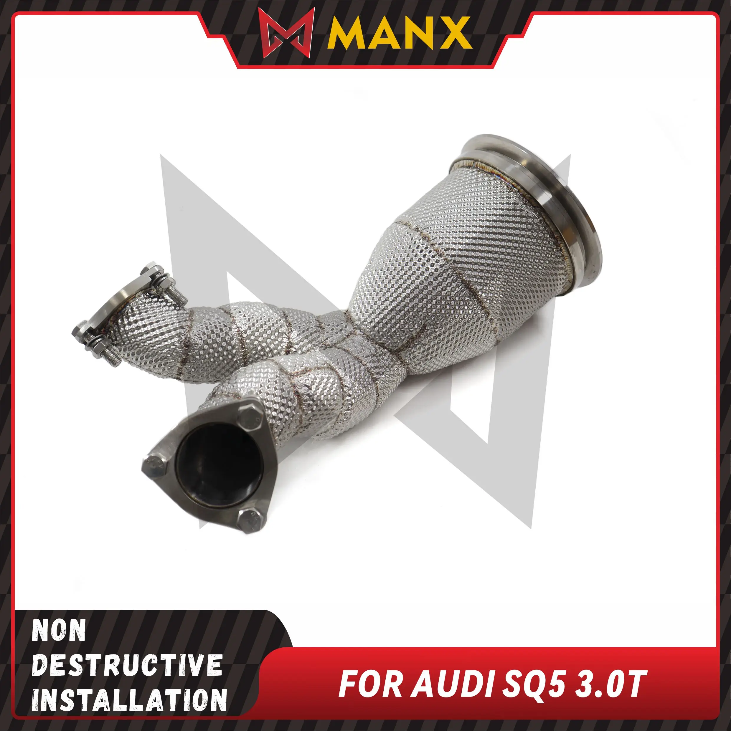 Suitable for Audi SQ5 B9 V6 3.0T Stainless steels Downpipe Performance Exhaust fitting With Heat Shiled
Suitable for Audi SQ5 B9 V6 3.0T Stainless steels Downpipe Performance Exhaust fitting With Heat Shiled