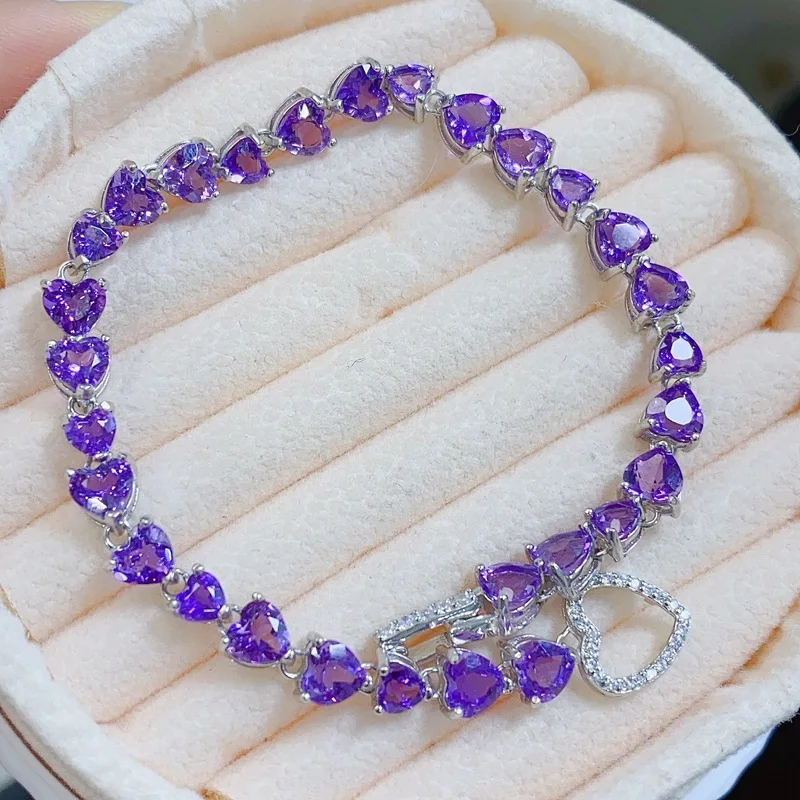 Браслет из серебра 925 пробы с натуральным аметистом, 4x4 мм и 5x5 мм, цепочка из драгоценных камней в форме сердца, ювелирные изделия из фиолетового хрусталя с сертификацией
Браслет из серебра 925 пробы с натуральным аметистом, 4x4 мм и 5x5 мм, цепочка из драгоценных камней в форме сердца, ювелирные изделия из фиолетового хрусталя с сертификацией