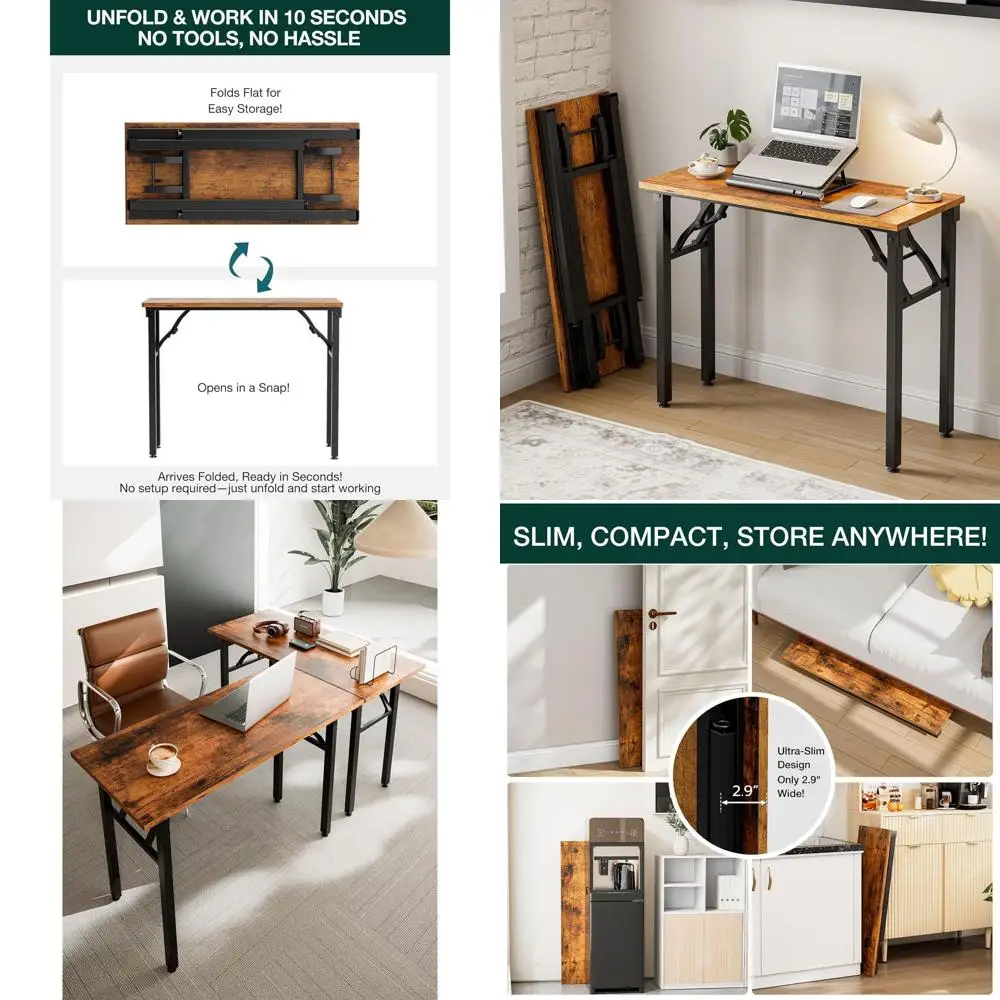 Portable 35.8 Folding Laptop Desk - Compact, Lightweight, Easy Storage for Small Spaces, Rustic Brown
Portable 35.8 Folding Laptop Desk - Compact, Lightweight, Easy Storage for Small Spaces, Rustic Brown