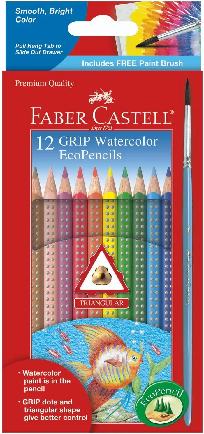 12 Watercolor Pencils with Brush, Vibrant Art Set for Kids, Triangular Grip, Break-Resistant Leads
12 Watercolor Pencils with Brush, Vibrant Art Set for Kids, Triangular Grip, Break-Resistant Leads