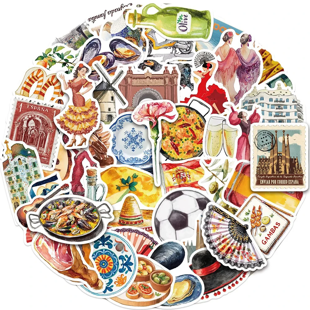 10/30/50pcs Vintage Cartoon Spanish Aesthetics Stickers Funny Food Culture Decals DIY Skateboard Phone Notebook Cute Sticker Toy
10/30/50pcs Vintage Cartoon Spanish Aesthetics Stickers Funny Food Culture Decals DIY Skateboard Phone Notebook Cute Sticker Toy