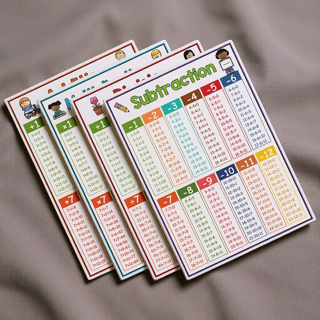 4Pcs Large 's Math Chart Poster Addition Subtraction Multiplication Division Classroom Educational Wall Decor
4Pcs Large 's Math Chart Poster Addition Subtraction Multiplication Division Classroom Educational Wall Decor
