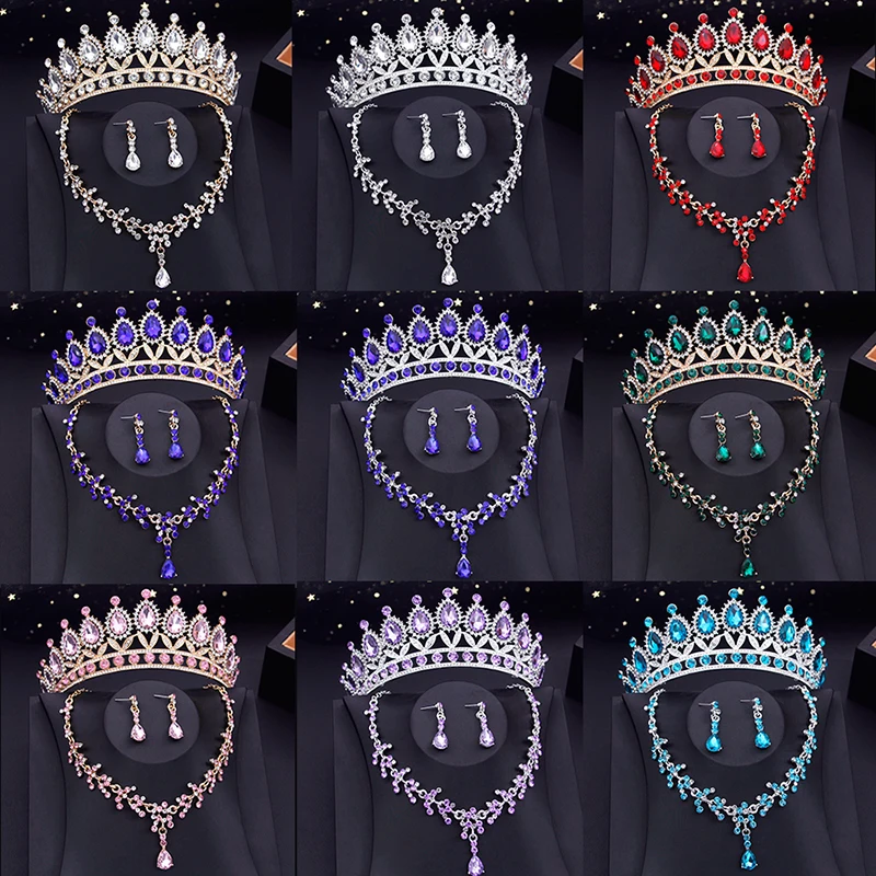 Baroque exquisite Bride Headdress Tiaras Jewelry Set and Wedding Crown for Girls Bridal headwear with necklace Costume Accessory
Baroque exquisite Bride Headdress Tiaras Jewelry Set and Wedding Crown for Girls Bridal headwear with necklace Costume Accessory