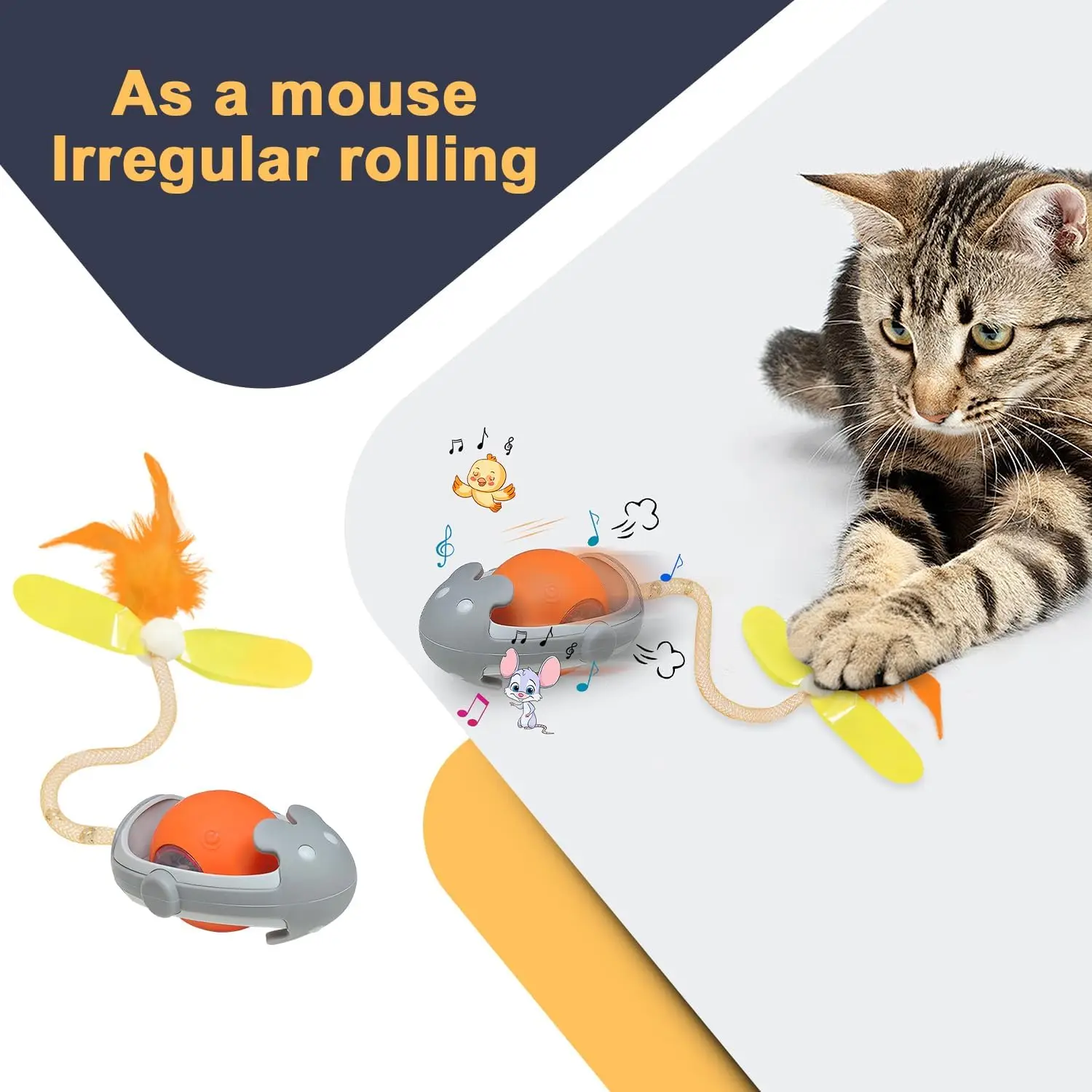 Cat Interactive Ball Toy Automatic Rolling Cat Ball Rechargeable Smart Kitten Interactive Toy IMAGINABLE Agile Mice Moving Ball
Cat Interactive Ball Toy Automatic Rolling Cat Ball Rechargeable Smart Kitten Interactive Toy IMAGINABLE Agile Mice Moving Ball