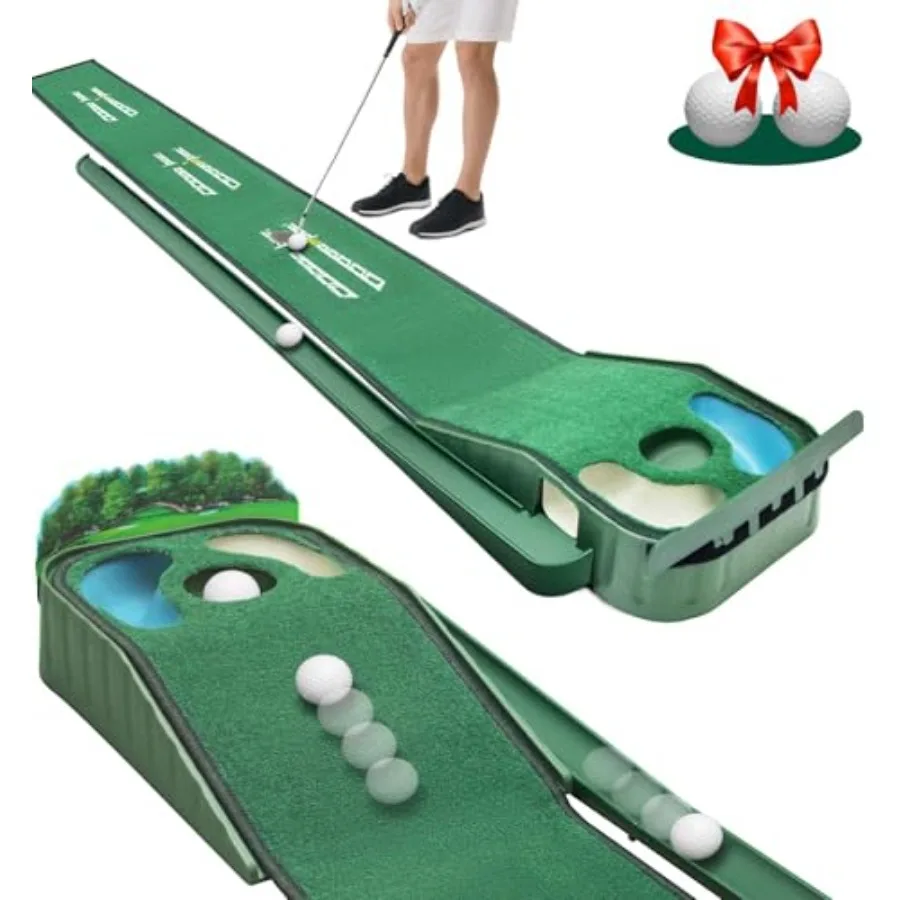 Тренажер для гольфа Indoor Putting Green - Коврик для паттинга с реалистичной имитацией скорости грина, двойными препятствиями, возвратом мяча, бархатистой поверхностью, 8 футов, для тренировок
Тренажер для гольфа Indoor Putting Green - Коврик для паттинга с реалистичной имитацией скорости грина, двойными препятствиями, возвратом мяча, бархатистой поверхностью, 8 футов, для тренировок