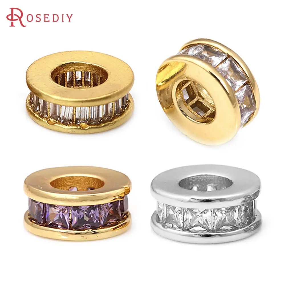4PCS 18K Gold Color Brass and Zircon Large Hole Wheel Spacer Beads Bracelets Beads High Quality Jewelry Diy Accessories Making
4PCS 18K Gold Color Brass and Zircon Large Hole Wheel Spacer Beads Bracelets Beads High Quality Jewelry Diy Accessories Making