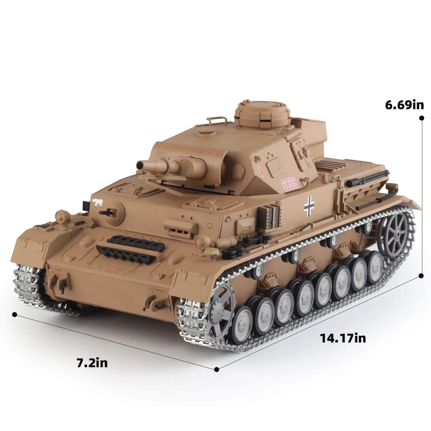 Heng Long rc tanks 1/16 German Panzer IV Ausf F-1 tank Model 3858(7.0&2.4GHz)(Metal Road Wheel &Track &360° Metal Rotate Turret
Heng Long rc tanks 1/16 German Panzer IV Ausf F-1 tank Model 3858(7.0&2.4GHz)(Metal Road Wheel &Track &360° Metal Rotate Turret