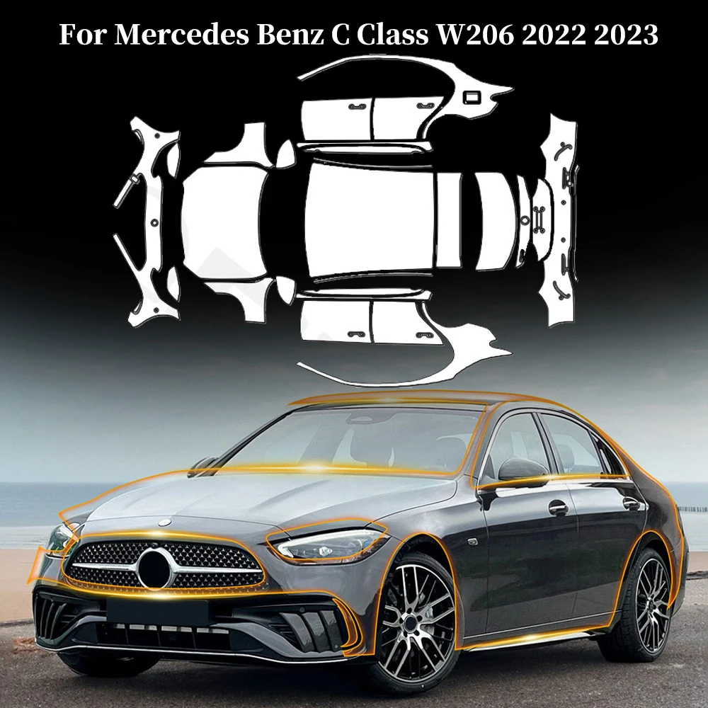 For Mercedes Benz C Class W206 2022 2023 Anti-Scratch TPU Paint Protection Film Car Body Pre-cut Clear PPF Resistant Invisible
For Mercedes Benz C Class W206 2022 2023 Anti-Scratch TPU Paint Protection Film Car Body Pre-cut Clear PPF Resistant Invisible
