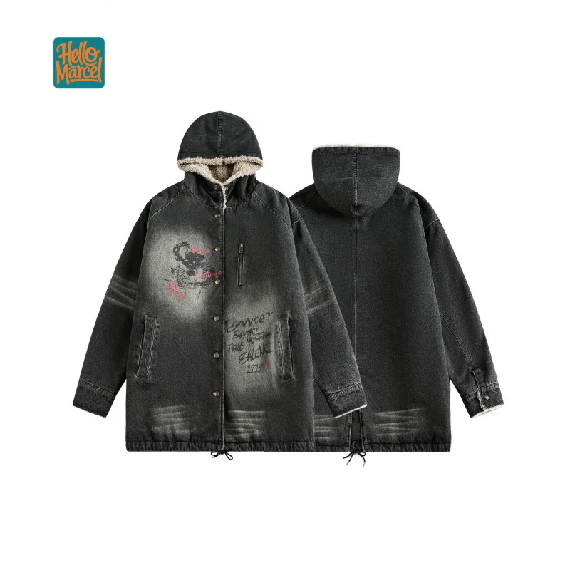 HELLOMARCEL EU US Size Top Quality Casual Street Wear American Vintage Letter Denim Wool Long Jacket Coat
HELLOMARCEL EU US Size Top Quality Casual Street Wear American Vintage Letter Denim Wool Long Jacket Coat