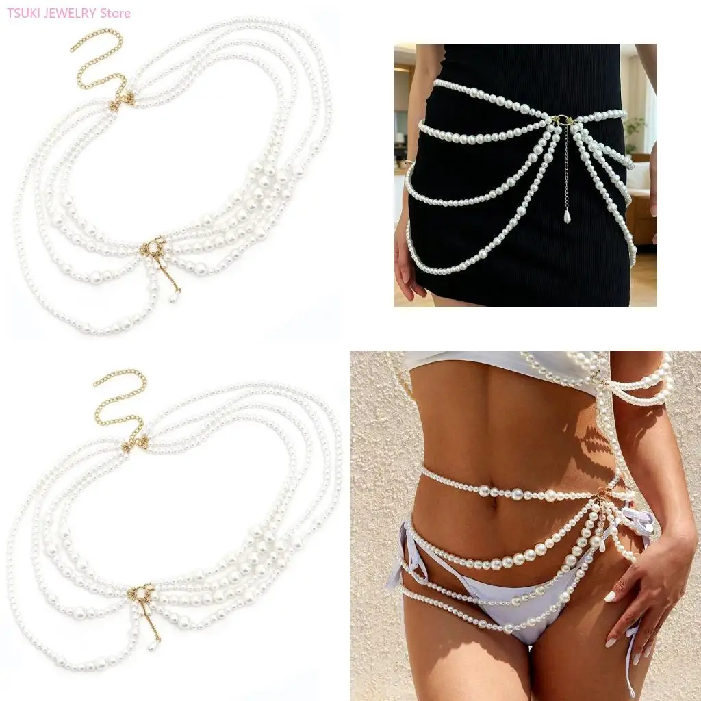 62KE Elegant Faux Pearls Belly Dancer Chain Waterproof Waist Jewelry Accessory For Women Swimwear And Festivals
62KE Elegant Faux Pearls Belly Dancer Chain Waterproof Waist Jewelry Accessory For Women Swimwear And Festivals