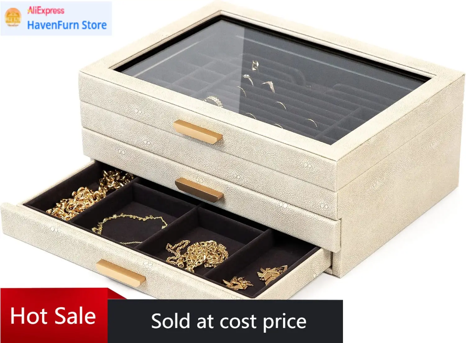 Activity priceLarge 3 Tier Jewelry Box, Storage Case Organizer for Women Girls Wife, Glass Lid for Earrings Bracelets Rings Neck
Activity priceLarge 3 Tier Jewelry Box, Storage Case Organizer for Women Girls Wife, Glass Lid for Earrings Bracelets Rings Neck