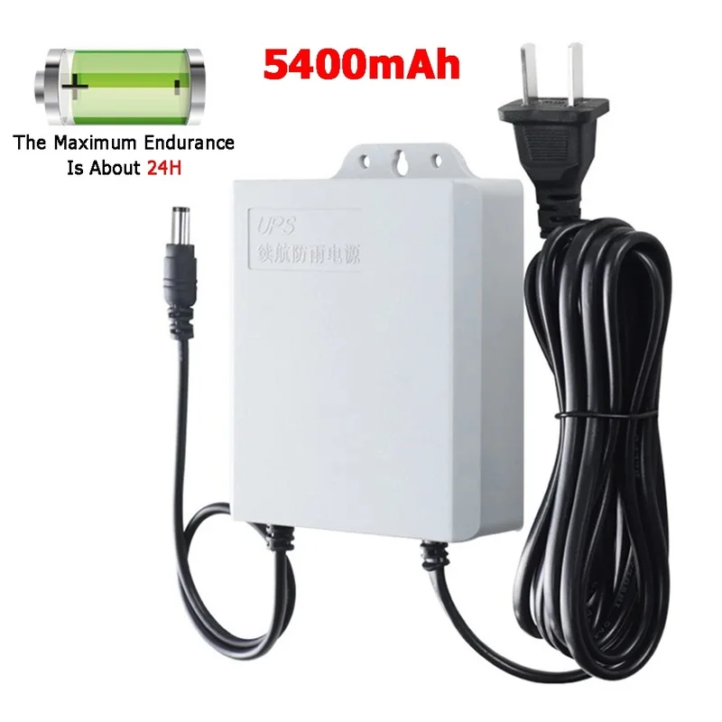 Waterproof Uninterruptible Power Supply 12V 1.5A 5400mAh DC Battery Backup for Router and Security Cameras
Waterproof Uninterruptible Power Supply 12V 1.5A 5400mAh DC Battery Backup for Router and Security Cameras