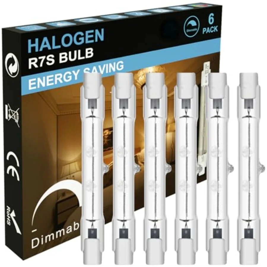 R7S Halogen Light Bulbs 120V 150W, 6 Pack J78mm T3 J Type Halogen Bulbs, 3 Inch Long Double Ended Light Bulb for Work, Security
R7S Halogen Light Bulbs 120V 150W, 6 Pack J78mm T3 J Type Halogen Bulbs, 3 Inch Long Double Ended Light Bulb for Work, Security