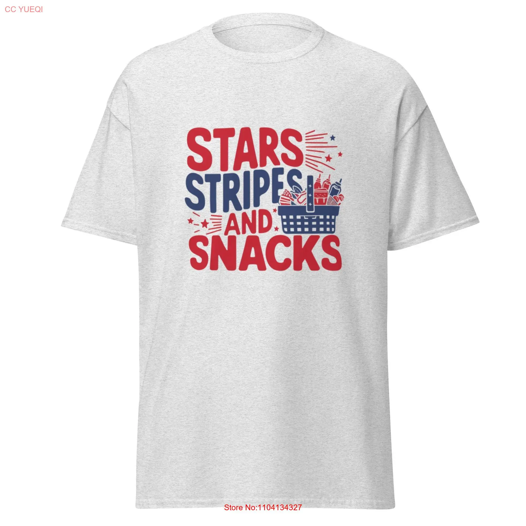 Stars Stripes and Snacks T Shirt Patriotic Picnic 100 Cotton for Summer Celebrations long or short sleeves
Stars Stripes and Snacks T Shirt Patriotic Picnic 100 Cotton for Summer Celebrations long or short sleeves