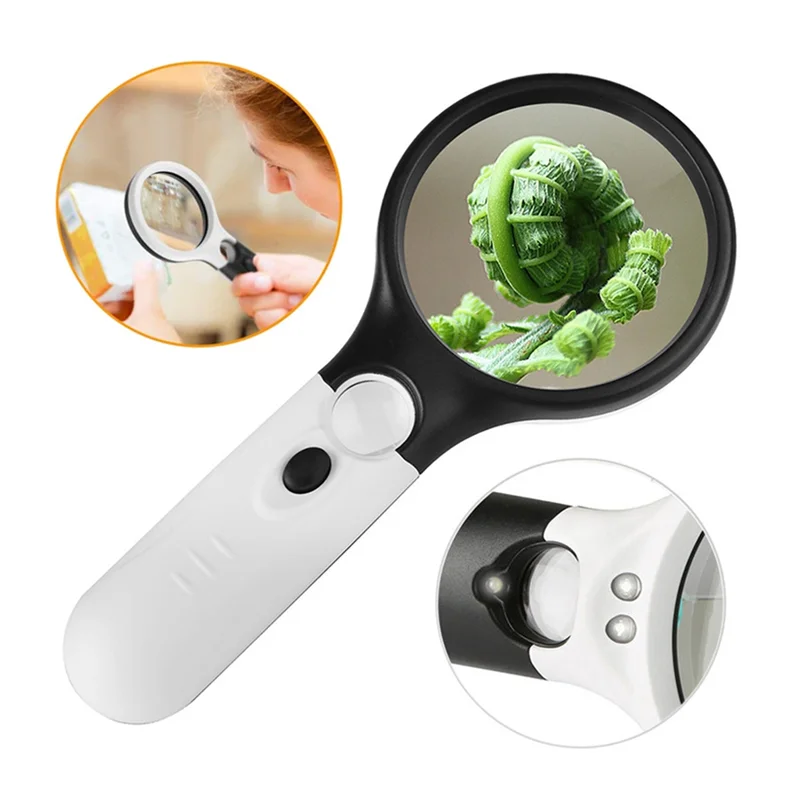 IALJ-Handheld Magnifying Glass 45X Handheld Magnifying Glass Reading Lens 3 LED Light For Reading Magnifying Glass Jewelry Loupe
IALJ-Handheld Magnifying Glass 45X Handheld Magnifying Glass Reading Lens 3 LED Light For Reading Magnifying Glass Jewelry Loupe