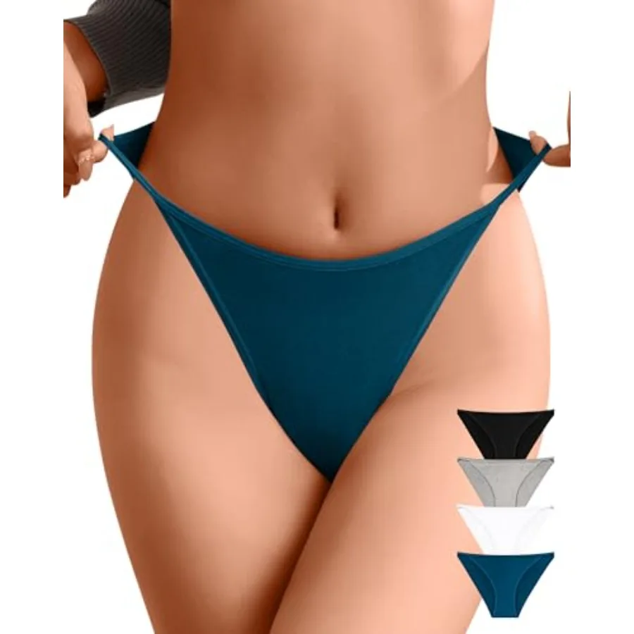Womens Cotton High Waisted String Bikini Underwear No Show High Cut Cheeky Lightweight Ladies Panties 4 Pack
Womens Cotton High Waisted String Bikini Underwear No Show High Cut Cheeky Lightweight Ladies Panties 4 Pack