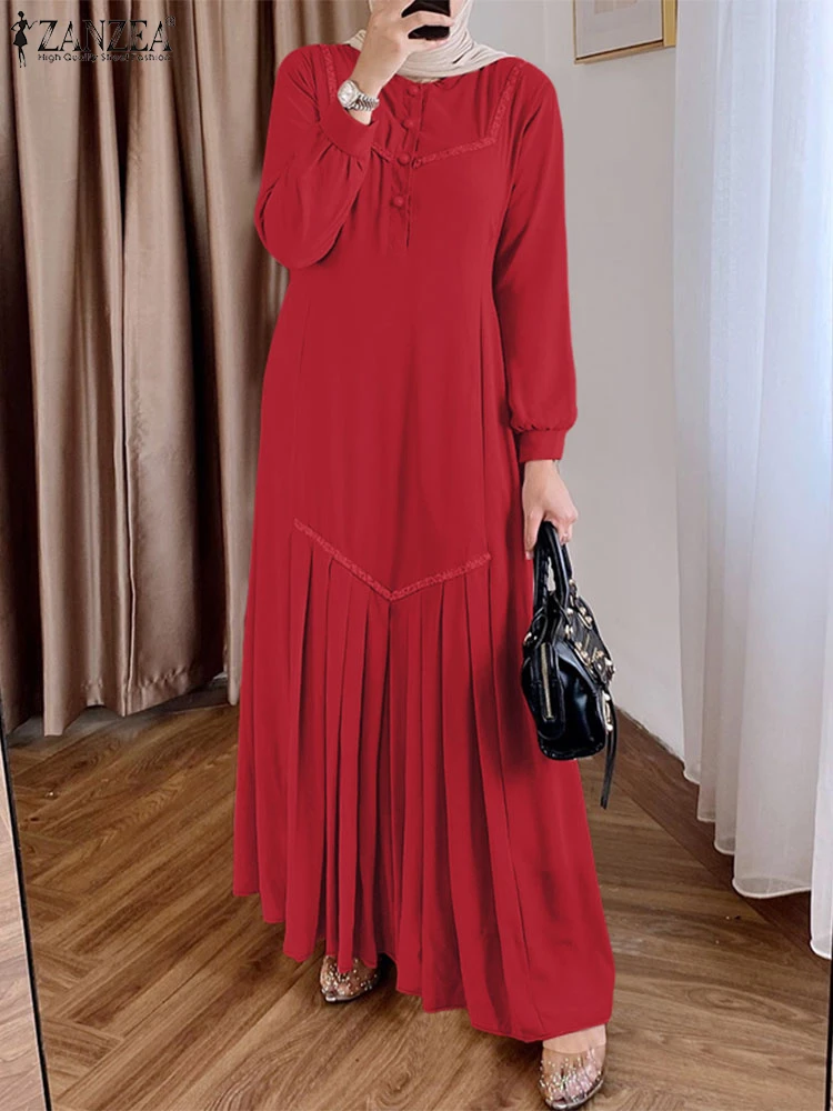 2025 ZANZEA Women Muslim Fashion Dresses Abaya IsIamic Robe Elegant Long Lantern Sleeve Dubai Vestido Pleated Sundress Kaftan
2025 ZANZEA Women Muslim Fashion Dresses Abaya IsIamic Robe Elegant Long Lantern Sleeve Dubai Vestido Pleated Sundress Kaftan