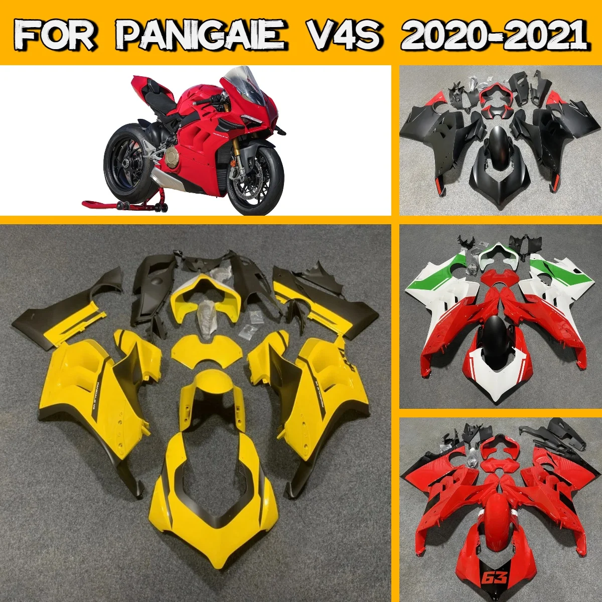 Комплект обтекателей для мотоцикла Ducati Panigale V4S 2020-2021 годов, пластиковые обтекатели из ABS-пластика для Panigale V4S 20-21
Комплект обтекателей для мотоцикла Ducati Panigale V4S 2020-2021 годов, пластиковые обтекатели из ABS-пластика для Panigale V4S 20-21