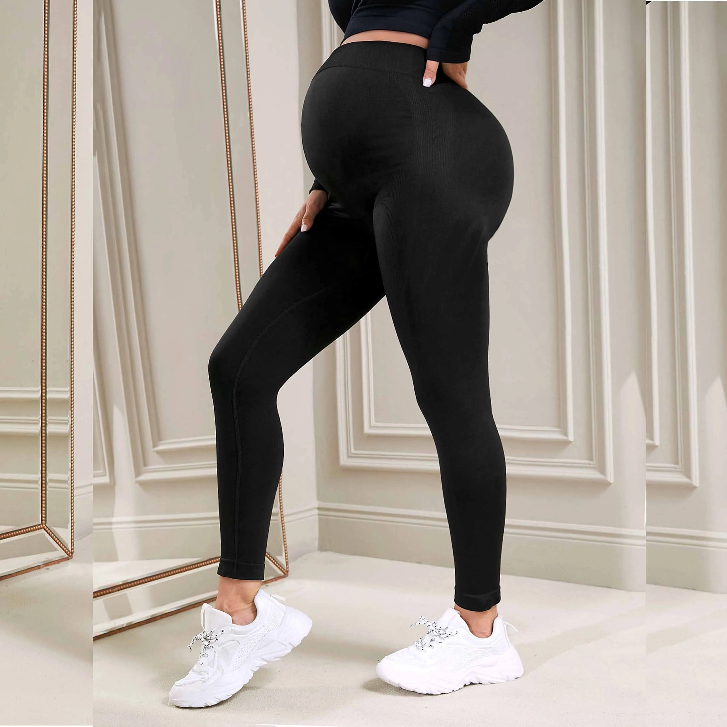 High Waist Yoga Pants Pregnancy Leggings Skinny Maternity Support Knitted Leggins Body Shaper Trousers for Pregnant Women
High Waist Yoga Pants Pregnancy Leggings Skinny Maternity Support Knitted Leggins Body Shaper Trousers for Pregnant Women