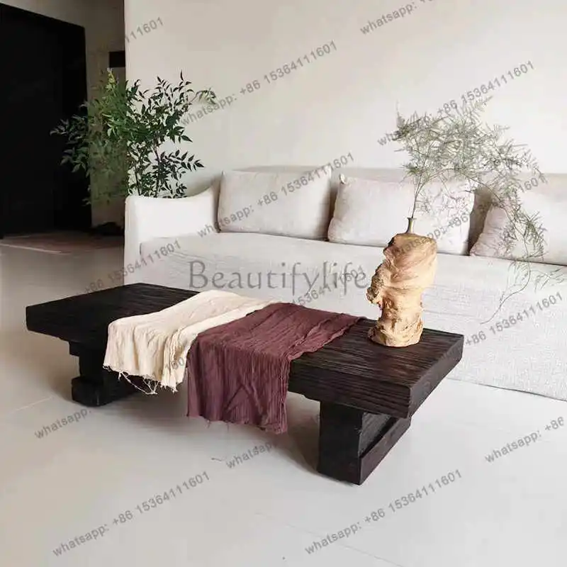 Retro old solid wood coffee table wabi-sabi wind balcony tatami tea table small apartment
Retro old solid wood coffee table wabi-sabi wind balcony tatami tea table small apartment