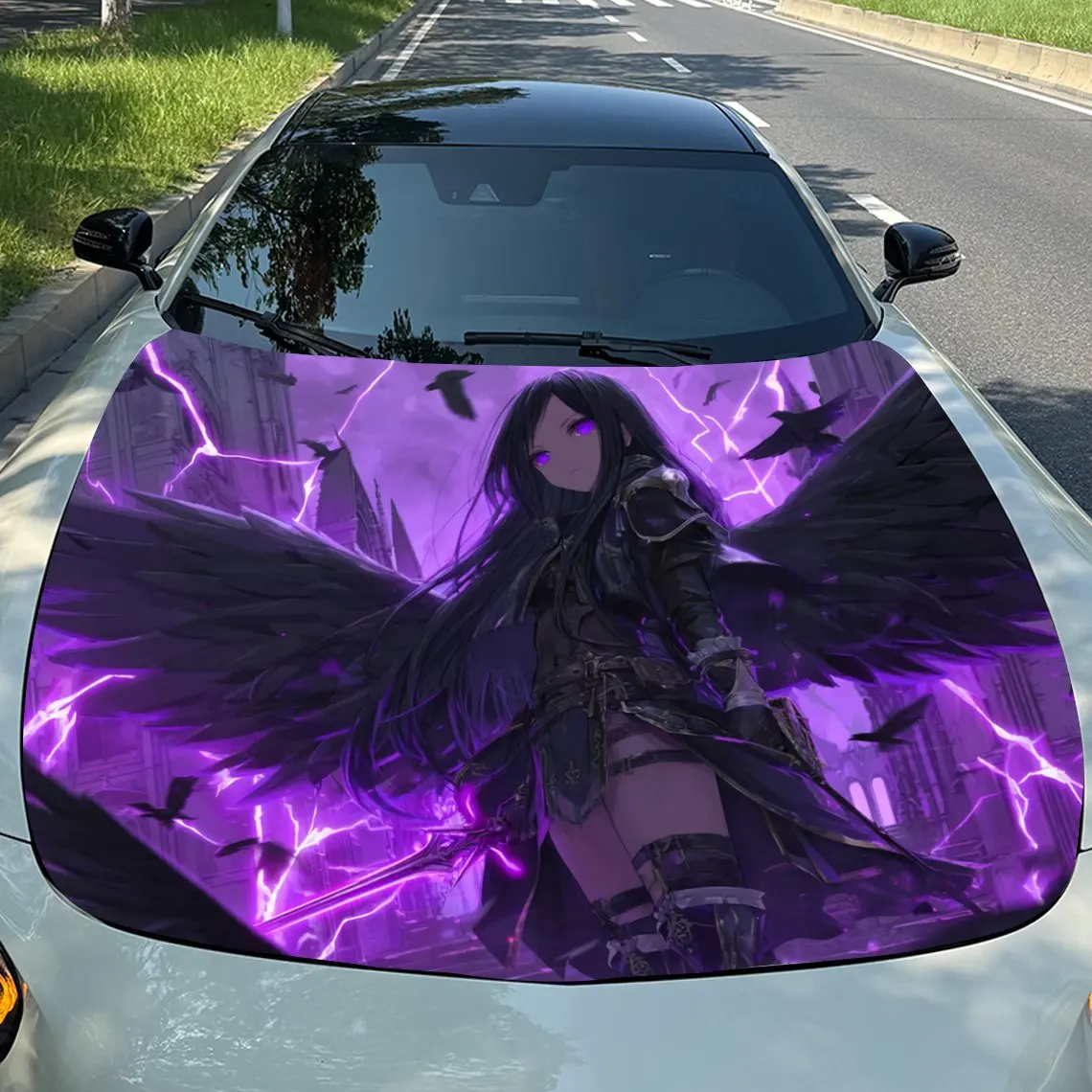 Lightning Black Wing Battle Angel Car Hood PVC Sticker, Durable Vinyl Wrap Film Suitable For Most Vehicles, Car Hood Protective
Lightning Black Wing Battle Angel Car Hood PVC Sticker, Durable Vinyl Wrap Film Suitable For Most Vehicles, Car Hood Protective