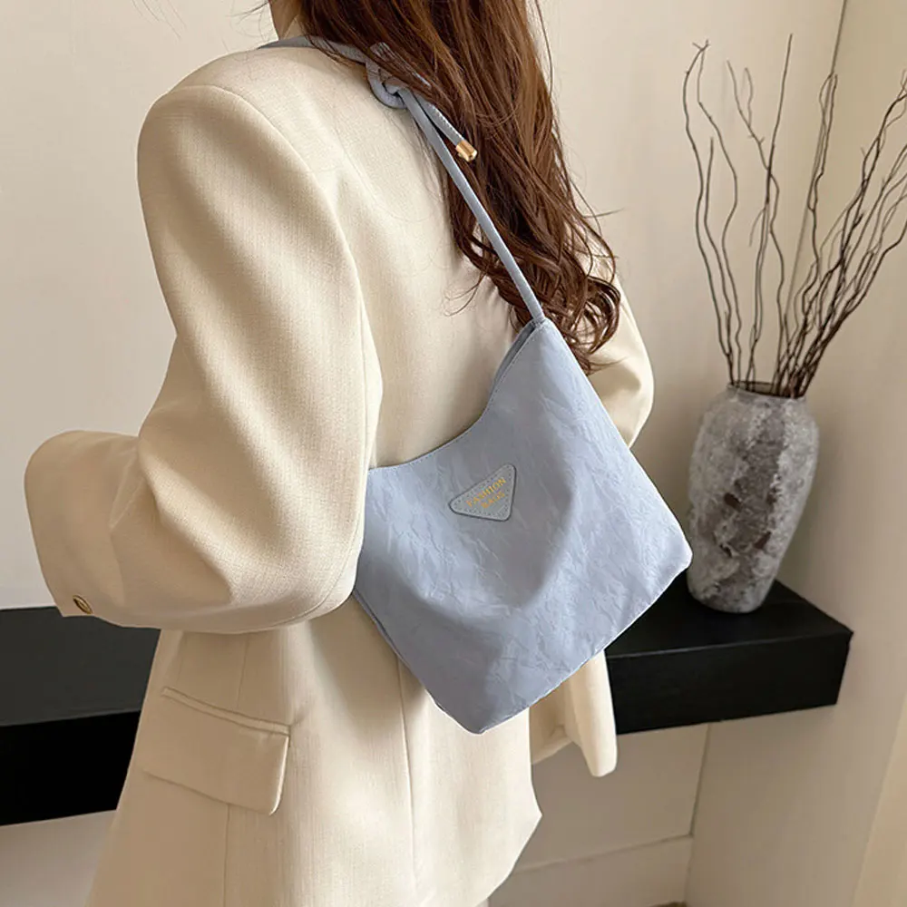 Women's Bag New Style Fashion Simple Solid Color Texture Artistic Style Casual Versatile Shoulder Bag Women's Bag New Style Fashion Simple Solid Color Texture Artistic Style Casual Versatile Shoulder Bag