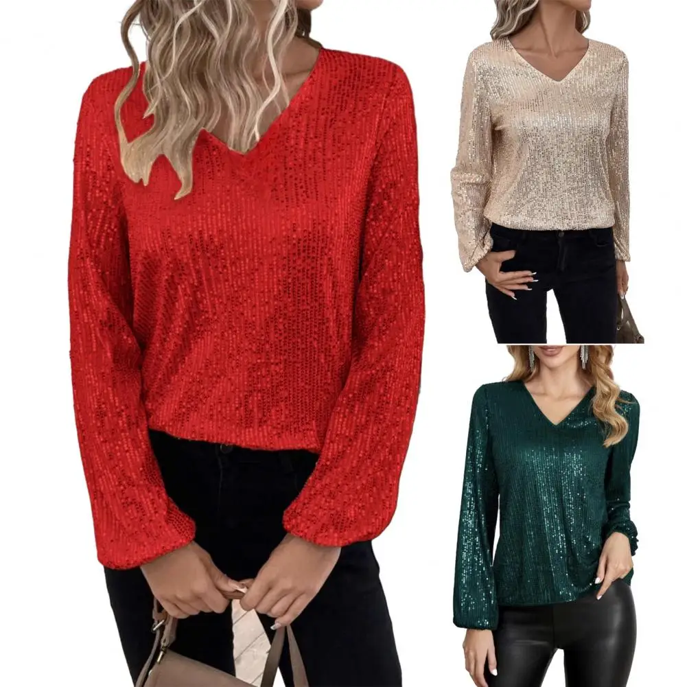 2026 Women Blouse Shiny Sequin V Neck Long Sleeve Loose Blouse Pullover Pure Color Commute Club Party Lady Blouse Women Top
2026 Women Blouse Shiny Sequin V Neck Long Sleeve Loose Blouse Pullover Pure Color Commute Club Party Lady Blouse Women Top