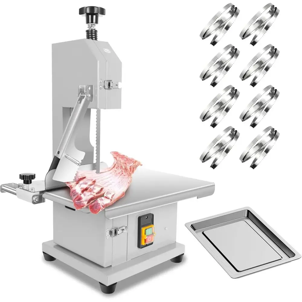 1500W Stainless Steel Electric Meat Band Saw with 8 Blades, 0.04-4.3 Inch Cutting Thickness, 20x15 Inch Table for Meat and Chick
1500W Stainless Steel Electric Meat Band Saw with 8 Blades, 0.04-4.3 Inch Cutting Thickness, 20x15 Inch Table for Meat and Chick
