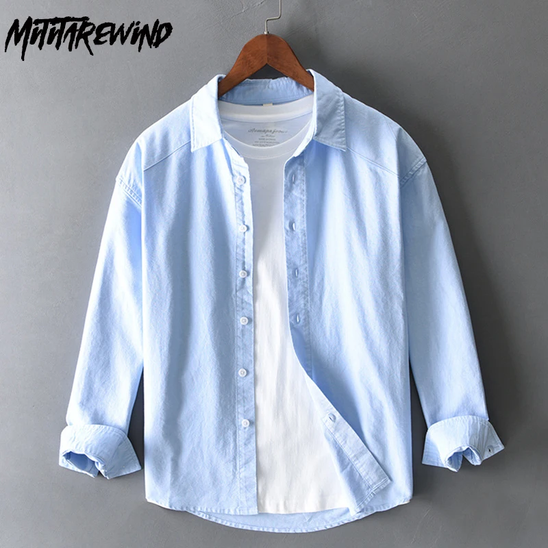 Новые мужские рубашки с длинным рукавом, популярная корейская одежда, синяя рубашка с отложным воротником, мужские топы из чистого хлопка, молодежная простая рубашка на пуговицах
Новые мужские рубашки с длинным рукавом, популярная корейская одежда, синяя рубашка с отложным воротником, мужские топы из чистого хлопка, молодежная простая рубашка на пуговицах