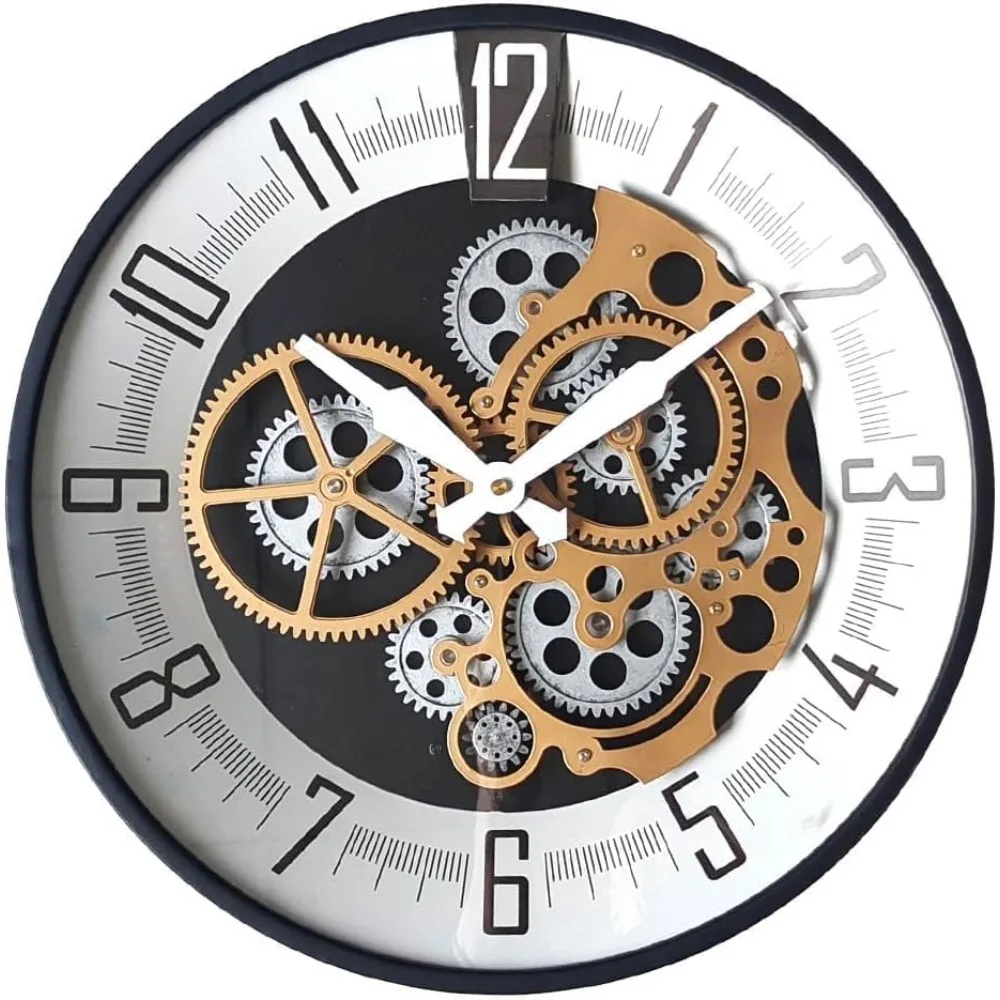 16 Inch Real Moving Gear Wall Clock Home Decor Clock Industrial Steampunk Vintage Decorative Retro (Gold and White) Wall Clocks
16 Inch Real Moving Gear Wall Clock Home Decor Clock Industrial Steampunk Vintage Decorative Retro (Gold and White) Wall Clocks