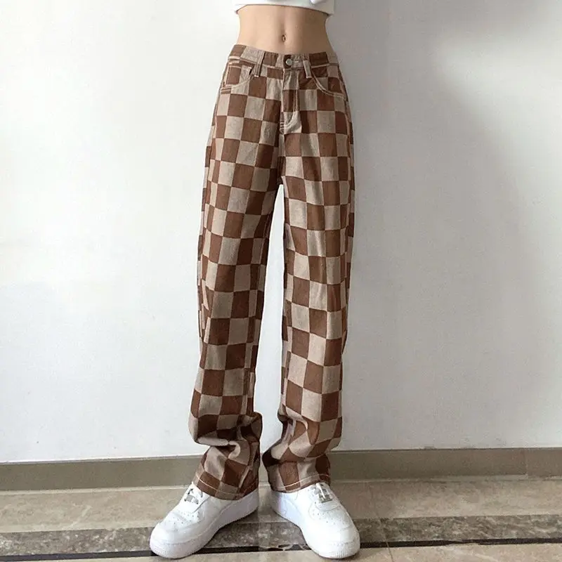 Jeans Plaid Print Retro Brown Straight Y2K Casual Women Spring Denim Pants 2024 Streetwear Outfits Harajuku Trousers
Jeans Plaid Print Retro Brown Straight Y2K Casual Women Spring Denim Pants 2024 Streetwear Outfits Harajuku Trousers