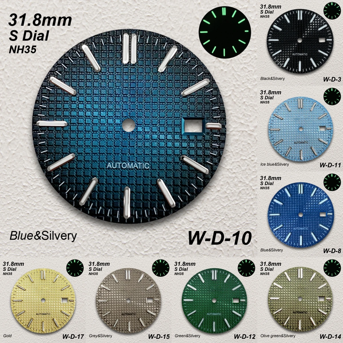31.8mm S Logo Oak Dial Fit NH35 Automatic Movement Green Luminous High-Quality Watch Modification Accessories
31.8mm S Logo Oak Dial Fit NH35 Automatic Movement Green Luminous High-Quality Watch Modification Accessories