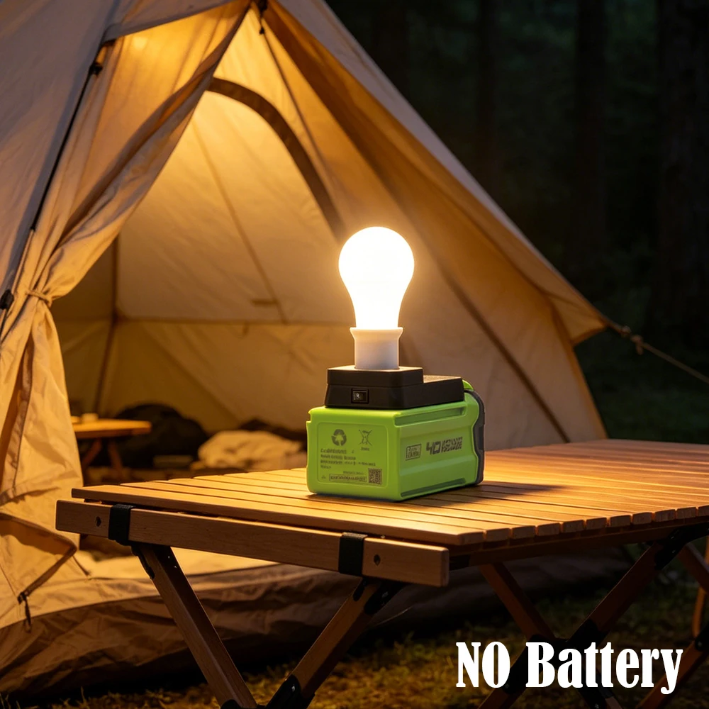 Portable E27 Bulbs LED Work Light For Greenworks 40V Lithium Battery Power Cordless Emergency Lamp Camping(NO Battery )
Portable E27 Bulbs LED Work Light For Greenworks 40V Lithium Battery Power Cordless Emergency Lamp Camping(NO Battery )