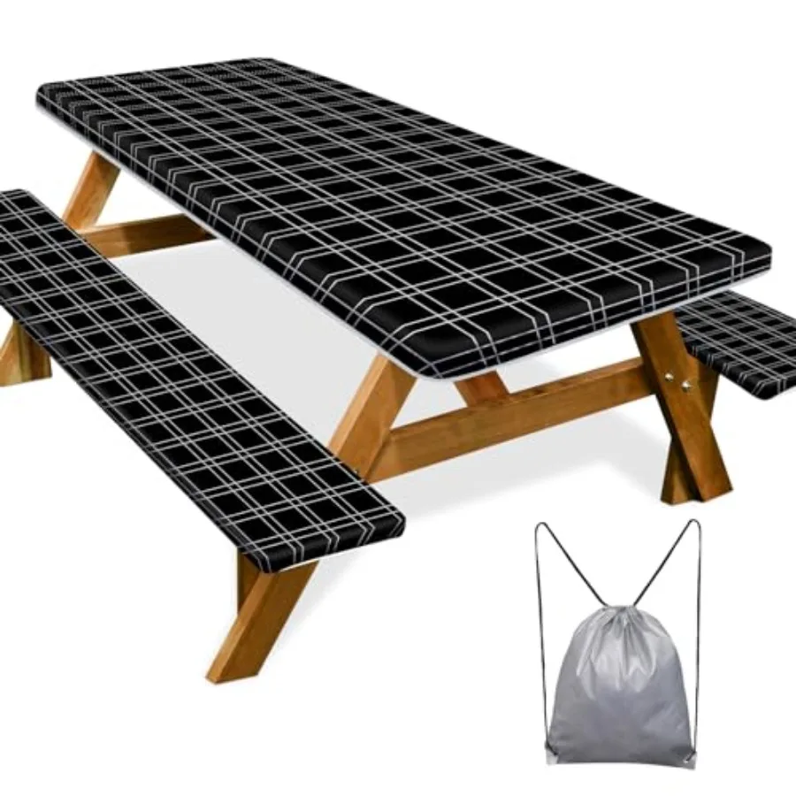 Picnic Table Cover with Bench Covers Camping Essentials Waterproof Windproof Camping Tablecloth with Drawstring Bag, Fitted Rec
Picnic Table Cover with Bench Covers Camping Essentials Waterproof Windproof Camping Tablecloth with Drawstring Bag, Fitted Rec