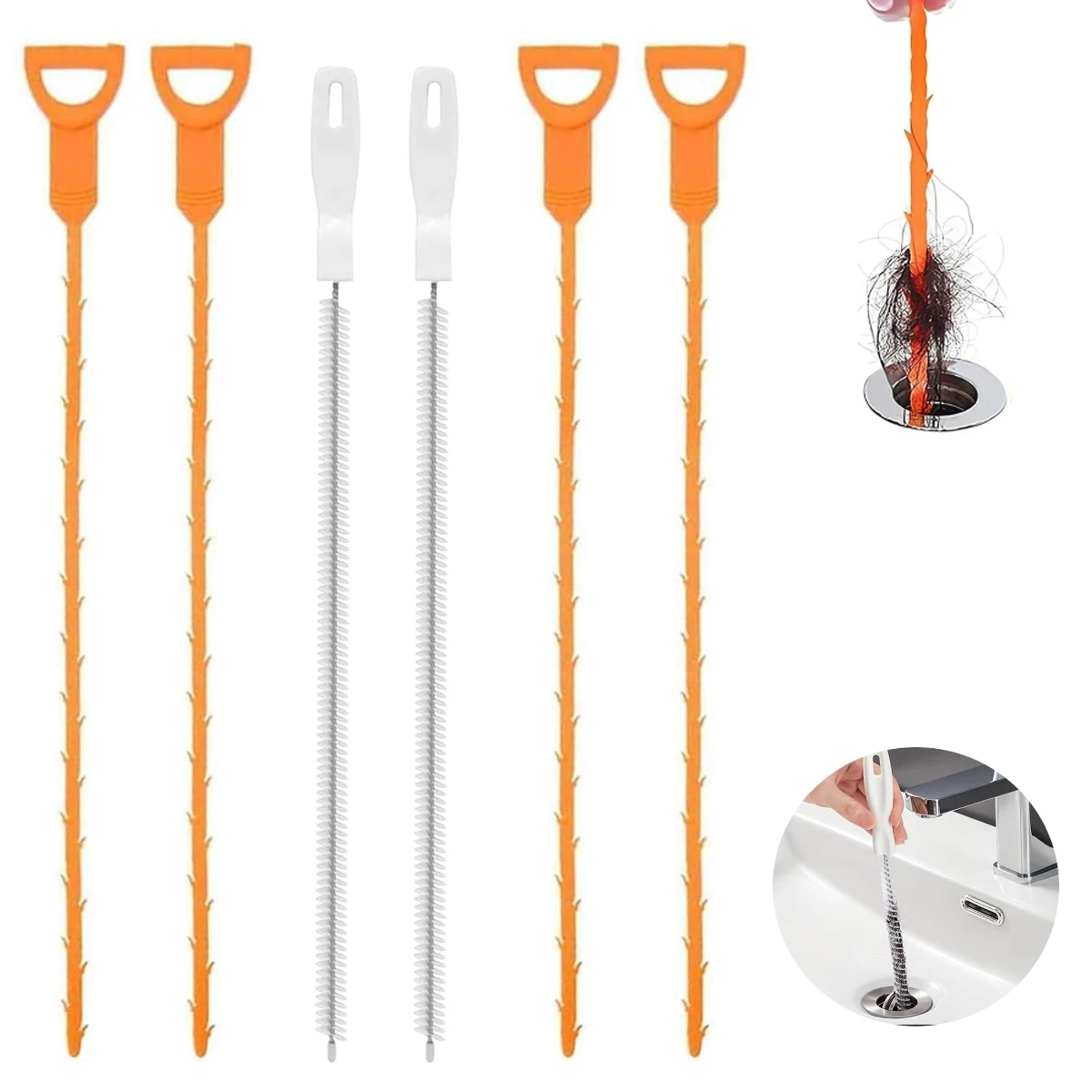 6 Pcs Pipe Dredging Brush Bathroom Hair Sewer Sink Cleaning Brush Kitchen Sink Cleaning Hook Cleaner Clog Plug Hole Remover Tool
6 Pcs Pipe Dredging Brush Bathroom Hair Sewer Sink Cleaning Brush Kitchen Sink Cleaning Hook Cleaner Clog Plug Hole Remover Tool