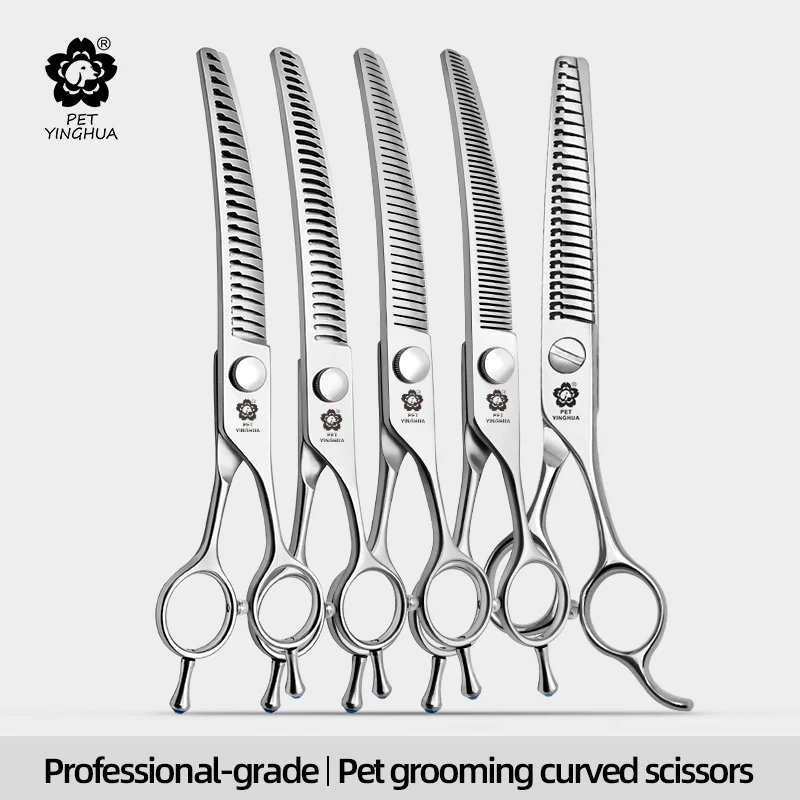 Yinghua Pet High-end professional grooming scissors, Japanese VG10 curved natural fish bone/tooth scissors, fluffy JG
Yinghua Pet High-end professional grooming scissors, Japanese VG10 curved natural fish bone/tooth scissors, fluffy JG