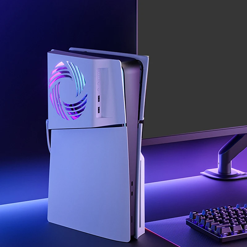 Вентилятор охлаждения RGB для PS5, Высокоэффективная регулируемая система охлаждения для PS5 Slim с датчиком температуры, 12 см
Вентилятор охлаждения RGB для PS5, Высокоэффективная регулируемая система охлаждения для PS5 Slim с датчиком температуры, 12 см