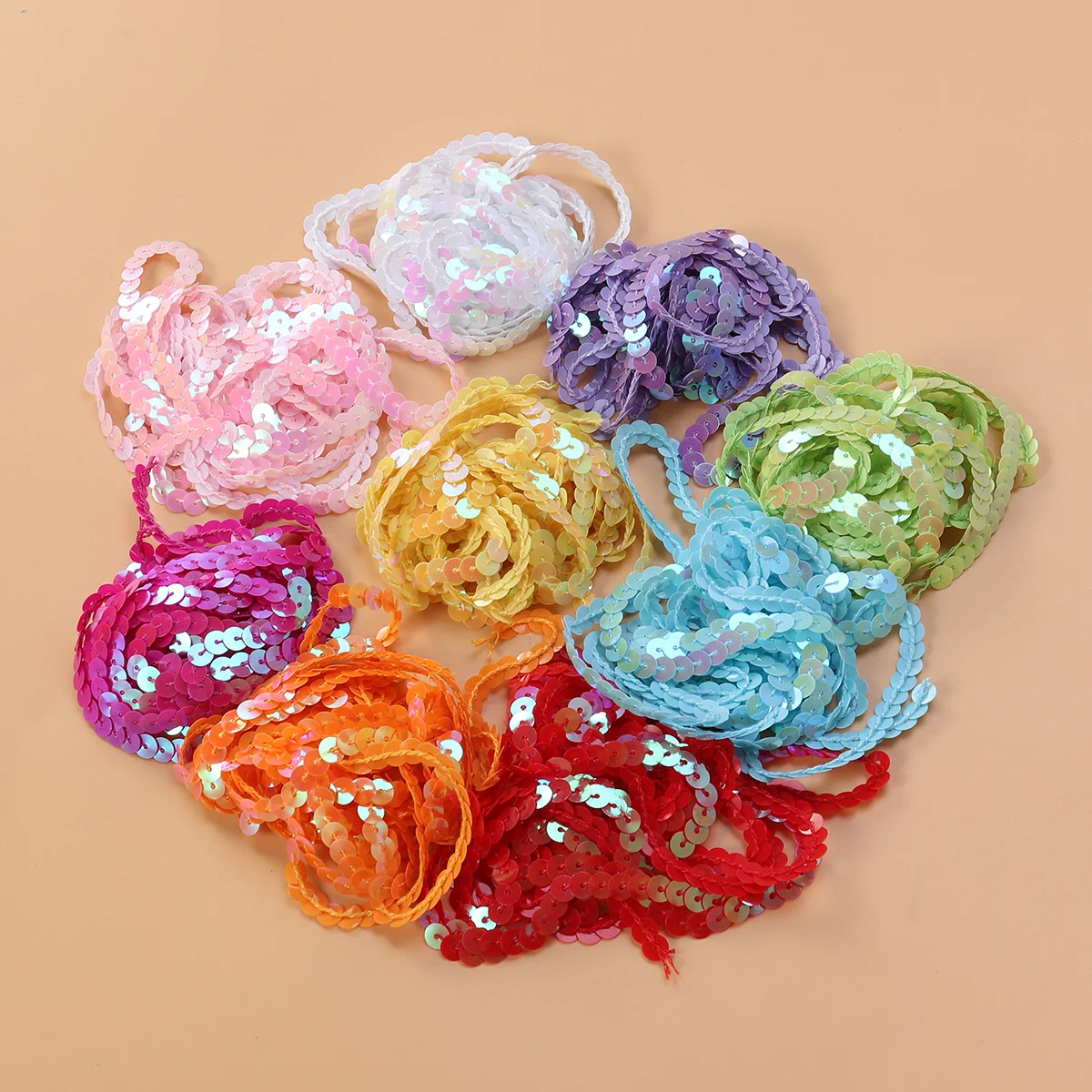 9pcs 6Mm 2 Meters Flat Sequins String Ribbon Spangle Plastic Sewing Applique Diy Clothes Hats Embroidery Craft 
9pcs 6Mm 2 Meters Flat Sequins String Ribbon Spangle Plastic Sewing Applique Diy Clothes Hats Embroidery Craft