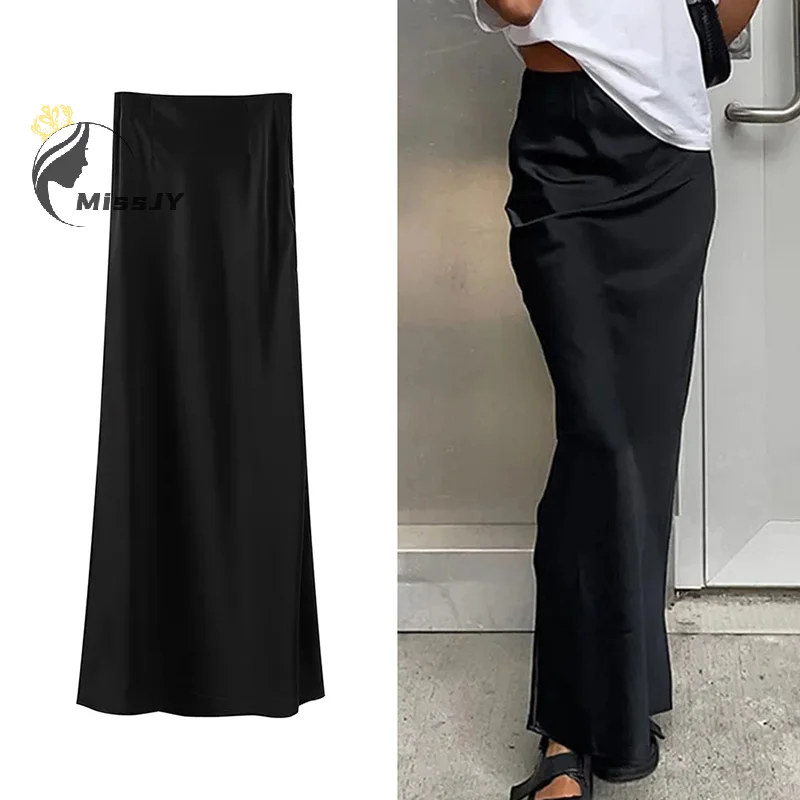 Fashion Satin Black Long Skirt For Women Y2K High Waist Hip Package Skirts Female New Casual Loose Skirt Street Wear
Fashion Satin Black Long Skirt For Women Y2K High Waist Hip Package Skirts Female New Casual Loose Skirt Street Wear
