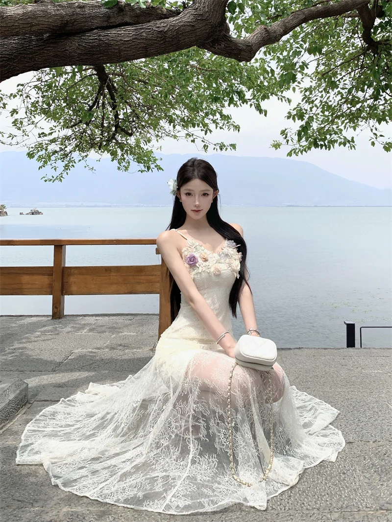 Элегантное летнее длинное платье, новое кружевное платье в стиле «рыбий хвост», стиль богини, праздничный цветочный принт, утягивающее женское модное платье без рукавов до щиколотки
Элегантное летнее длинное платье, новое кружевное платье в стиле «рыбий хвост», стиль богини, праздничный цветочный принт, утягивающее женское модное платье без рукавов до щиколотки